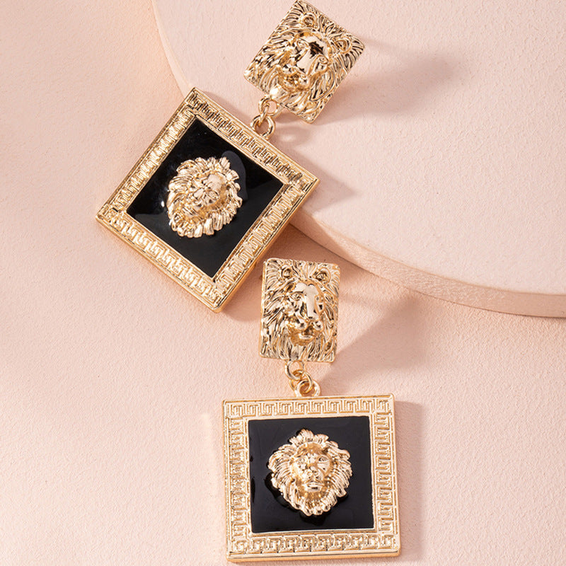 Lioness | Vintage Gold Drop Earrings