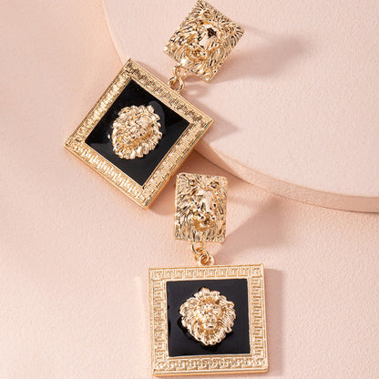 Lioness | Vintage Gold Drop Earrings