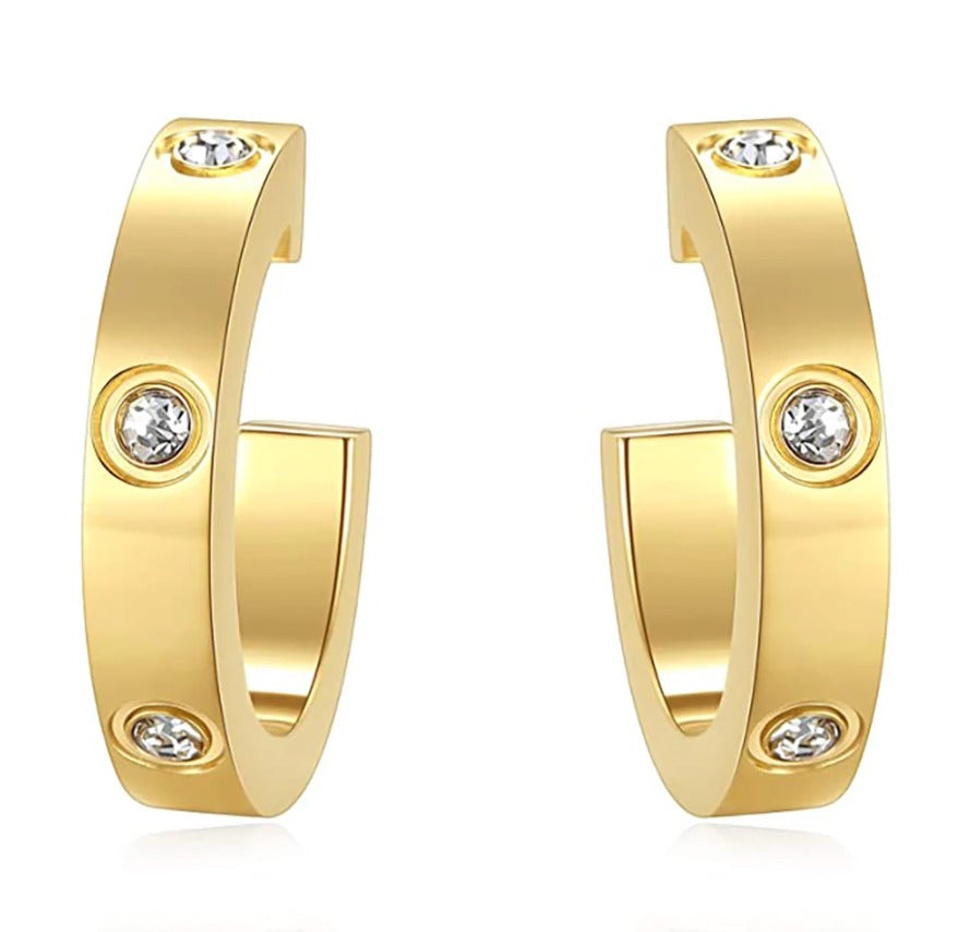 Mini CZ Diamond Hoops