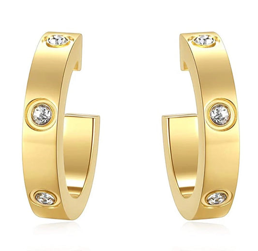 Mini CZ Diamond Hoops
