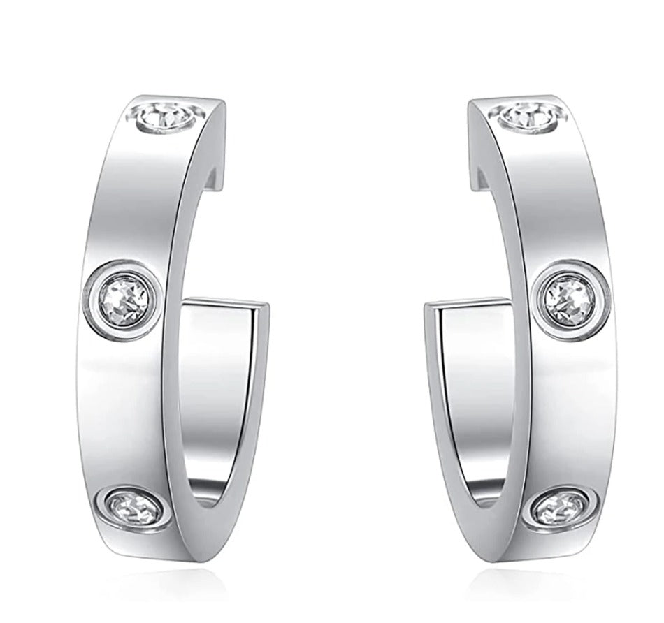 Mini CZ Diamond Hoops