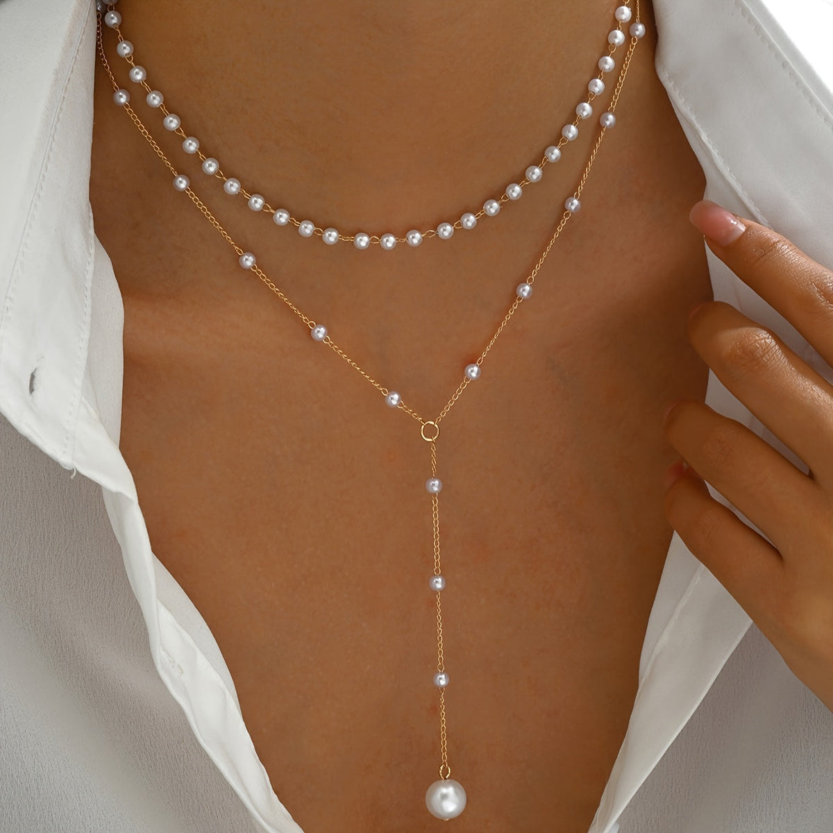 Pearl Lumière | Gold Pearl Necklace