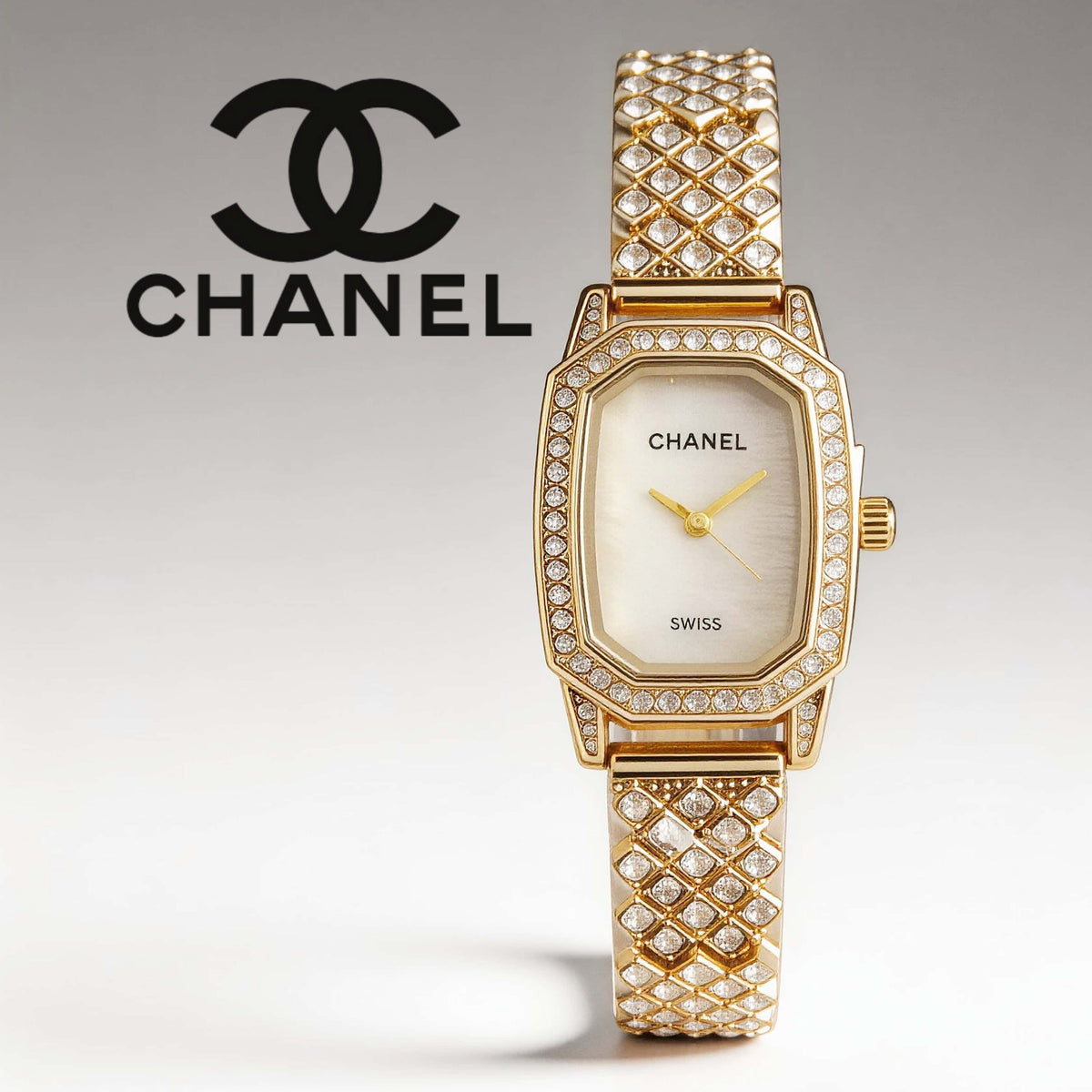 Luxury Gold Crystal Lattice Watch