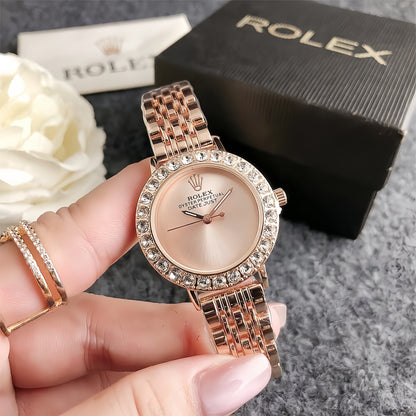 Luxury Gold Green Crystal Watch