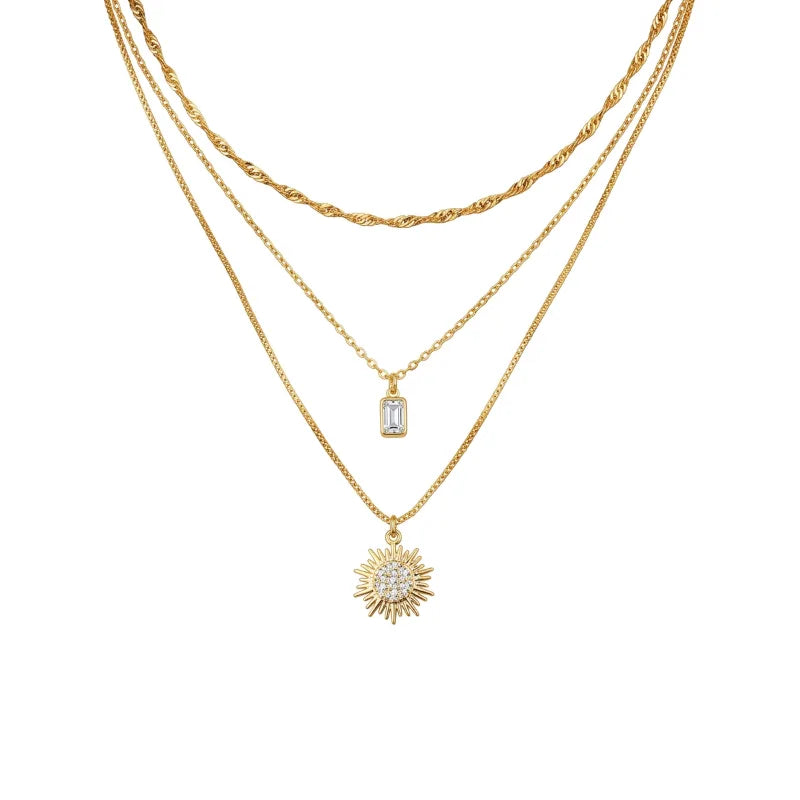 Solstice Luxhers – Layered Radiance Necklace flat lay